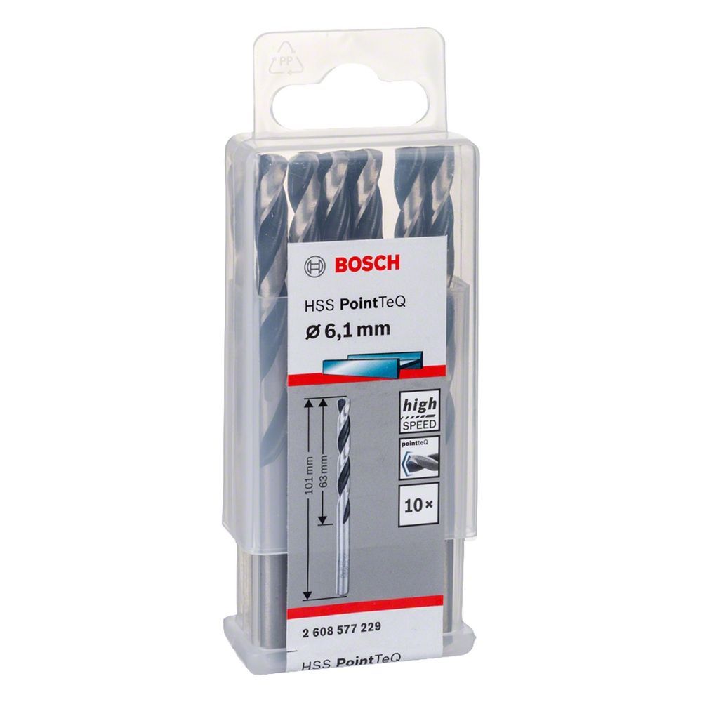 Broca para Metal Hss-pointteq 6,1mm com Ponta Split Point Autocentralizadora 10 Peças Cinza Bosch