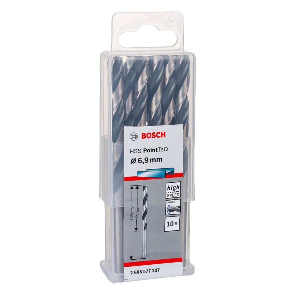 Broca para Metal Hss-pointteq 6,9mm com Ponta Centralizadora Split Point 135 graus  Preto Bosch