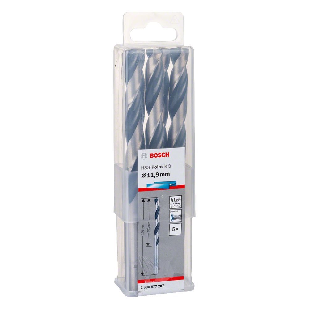 Broca para Metal Hss-pointteq 11,9mm com Ponta Split Point 5 Peças Preta Bosch