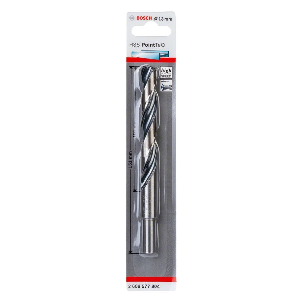 Broca para Metal Hss-pointteq 13,0mm com Ponta Split Point 135 graus  e Acabamento em Óxido Negro Preto Bosch