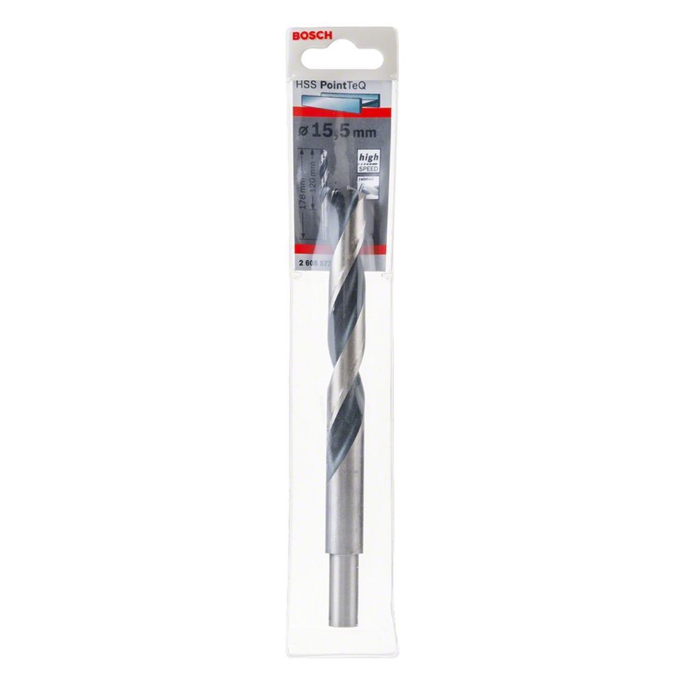 Broca para Metal Hss-pointteq 15,5mm Tecnologia Split Point Autocentrante Revestimento Óxido Negro Aço Rápido (HSS)