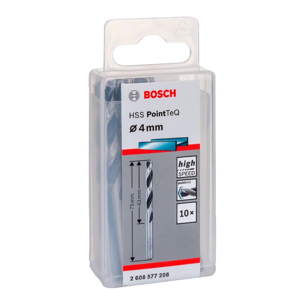 Broca para Metal Hss-pointteq 4,0mm com Ponta Centralizadora Split Point 10 Peças Preta Bosch