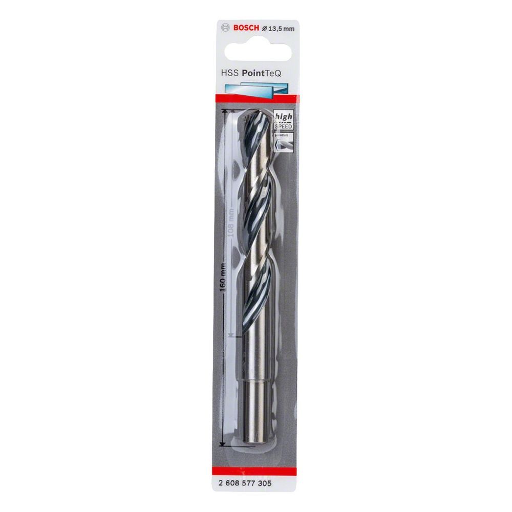 Broca para Metal Hss-pointteq 13,5mm com Ponta Split Point Auto-centralizadora e Revestimento de Óxido Negro Preto Bosch