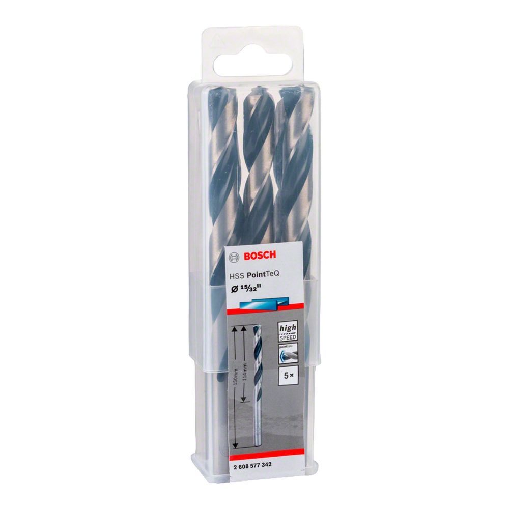 Broca para Metal Hss-pointteq 15-32'' 5 Peças com Tecnologia Split Point Óxido Negro Bosch