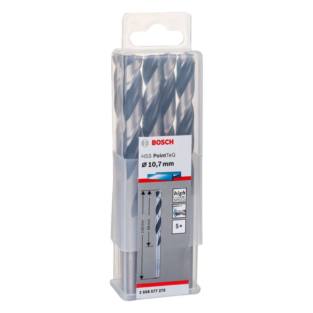 Broca para Metal Hss-pointteq 10,7mm Tecnologia Split Point Ponta Centralizadora 5 Peças Preta Bosch