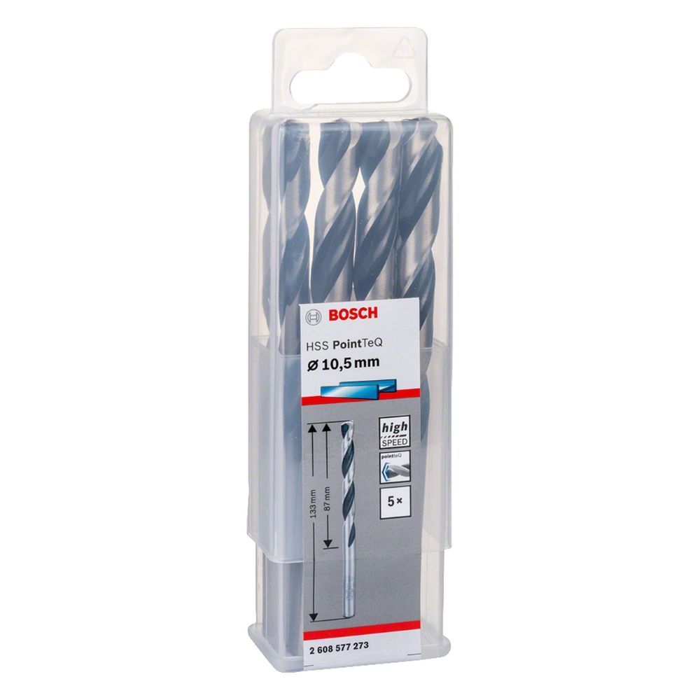 Broca para Metal Hss-pointteq 10,5mm com Ponta Centralizadora Split Point 5 Peças Preto Bosch