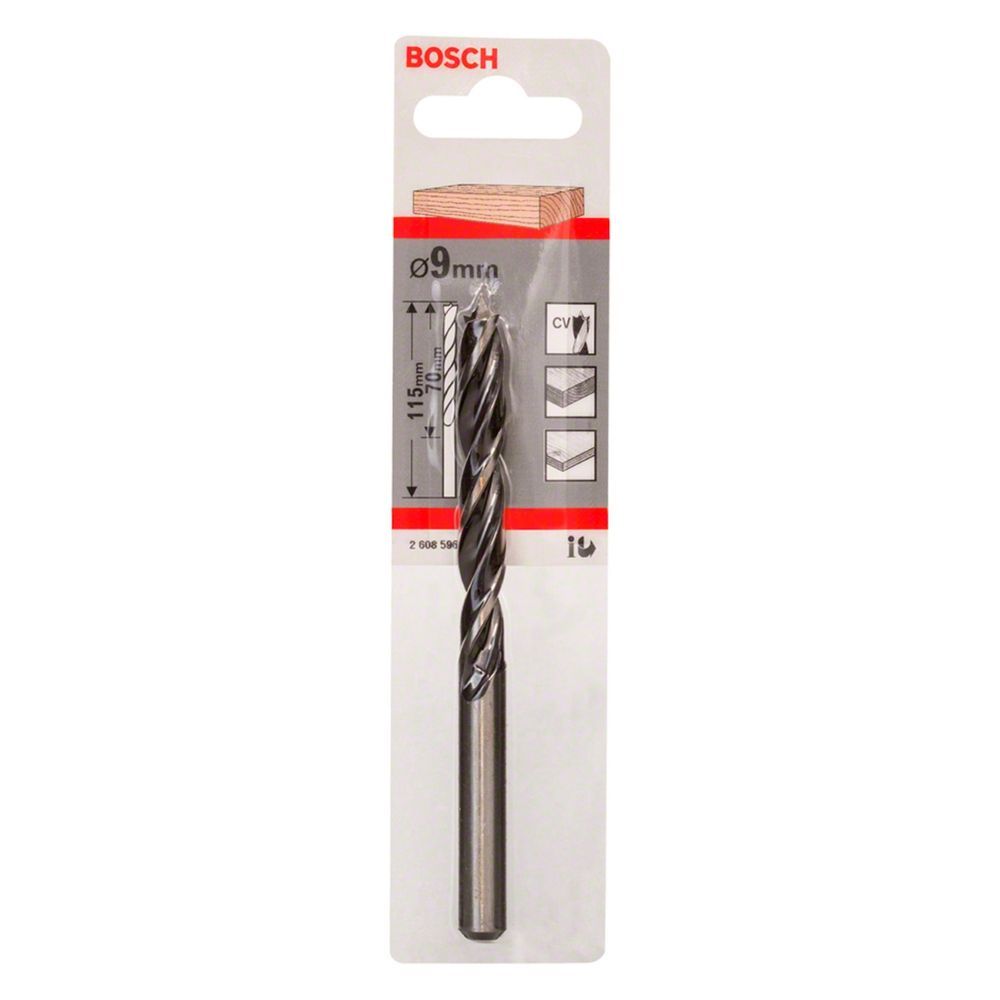 Broca para Madeira 3 Pontas 9mm com Ponta Centralizadora e Geometria Afiada Inox Bosch