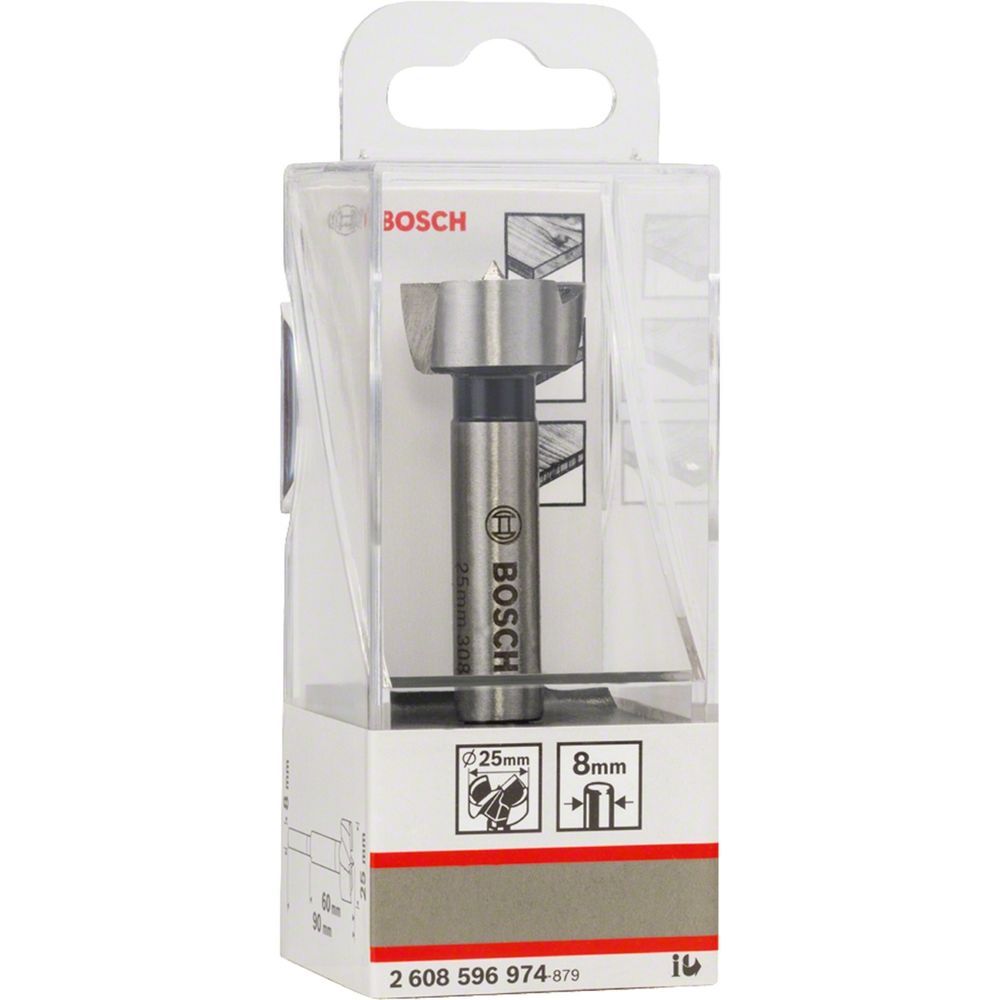 Broca para Madeira Forstner 25MM Alta Precisão com Ponta Centralizadora e Corte Limpo sem Lascas Aço 50 HRC Bivolt Bosch