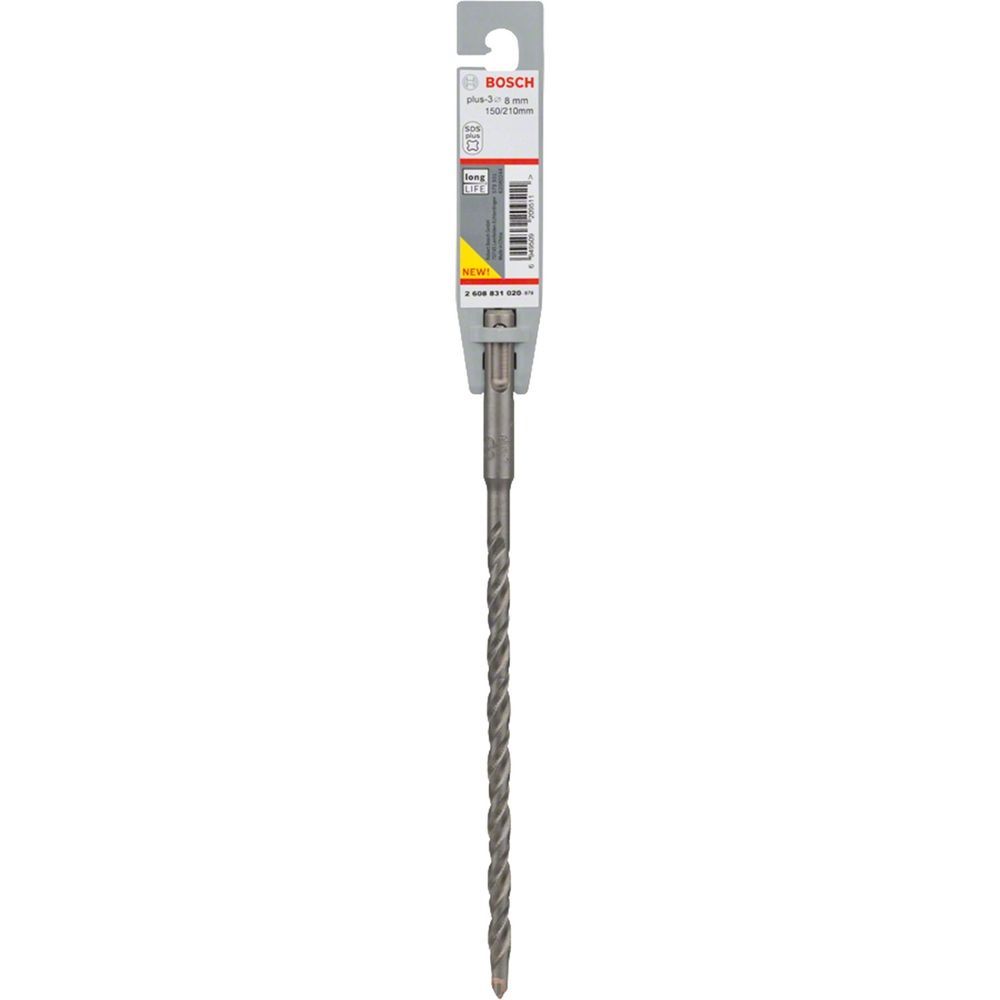 Broca para Concreto Sds Plus-3 com Alta Durabilidade e 4 Espirais para Remoção de Pó 8X150X210MM Metal Duro Bosch