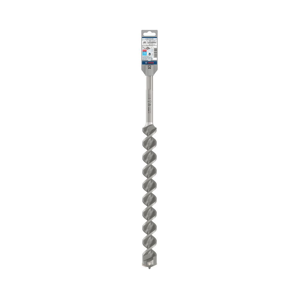 Broca para Concreto Pro Sds Max-4 com 4 Arestas de Corte em Carbeto de Tungstênio e 2 Espirais Otimizadas Inox Bosch