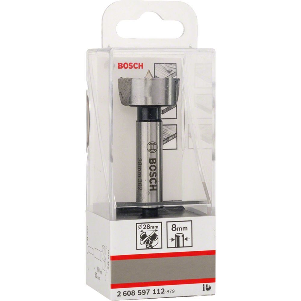 Broca para Madeira Forstner 28MM com Ponta Centralizadora e Corte Limpo sem Lascas Aço com Dureza Mínima de 50 HRC Bosch