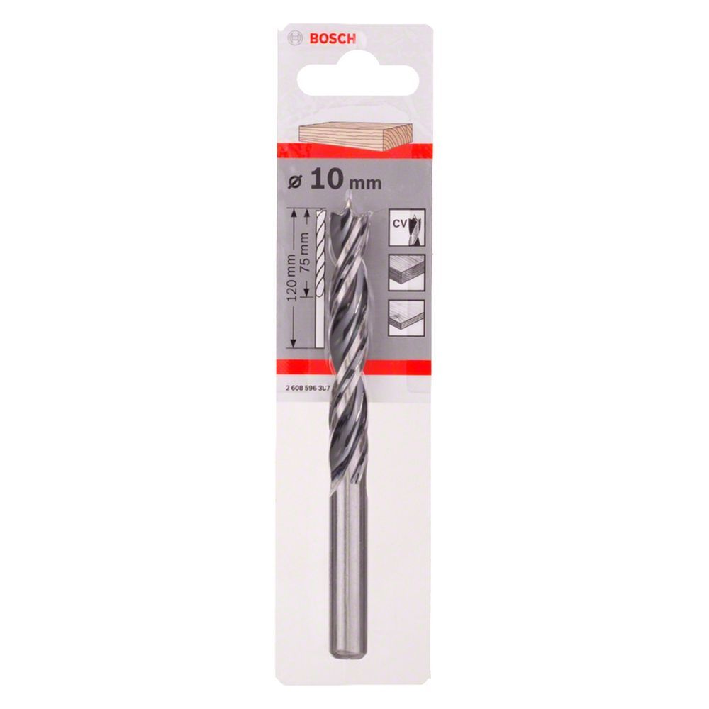 Broca para Madeira 3 Pontas 10MM com Ponta Centralizadora Arestas Afiadas e Espiral Duplo Bivolt Bosch