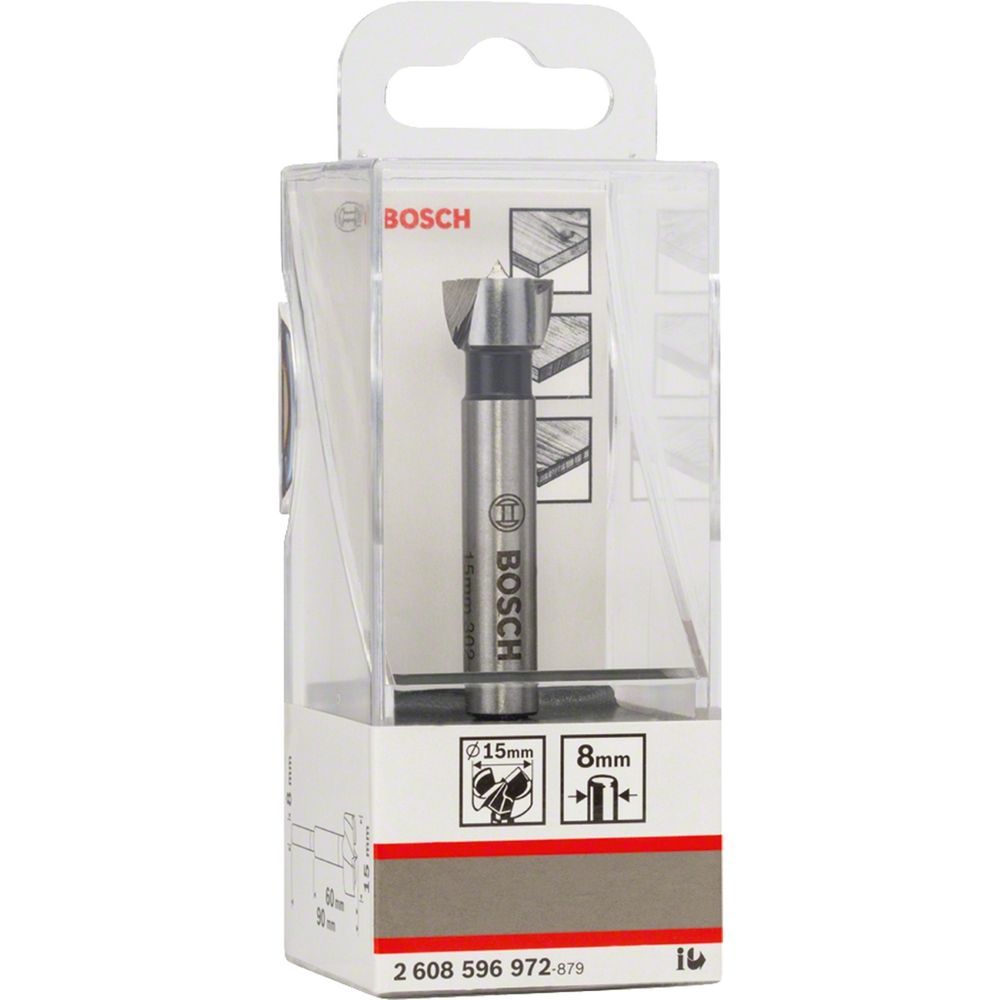 Broca Forstner 15MM com Ponta Centralizadora e Corte Preciso para Madeira Aço com Dureza Mínima de 50 HRC Bosch