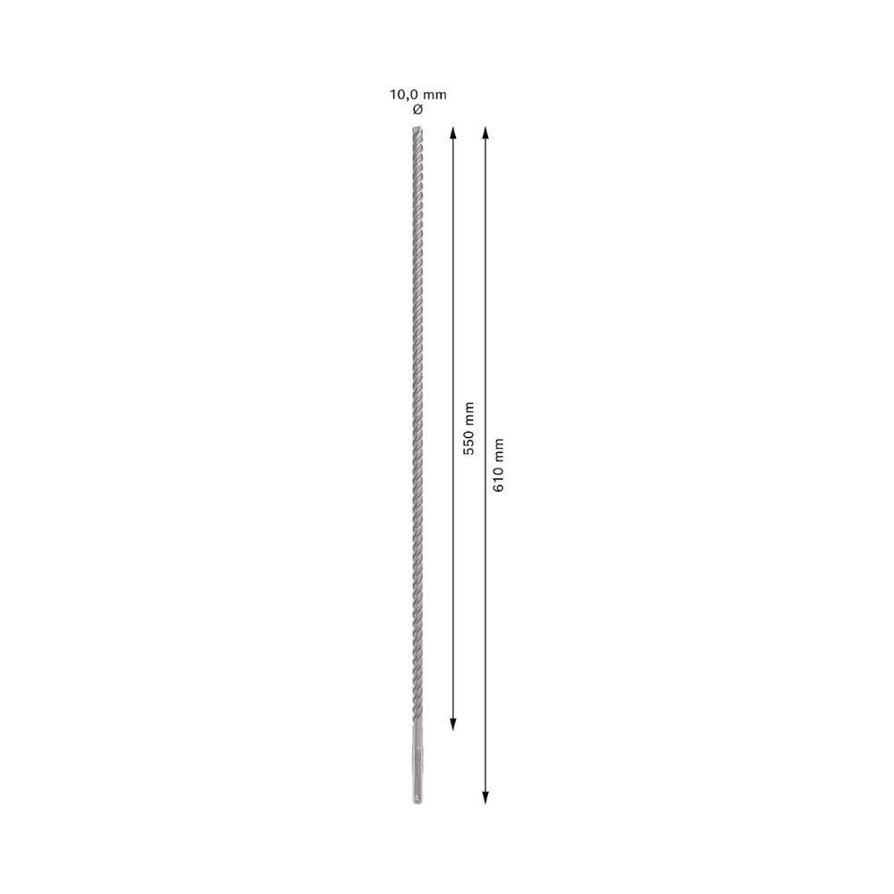 Broca para Concreto Pro Sds Plus-5x com 4 Arestas de Corte em Carbeto de Tungstênio 10x550x610mm Cinza Bosch