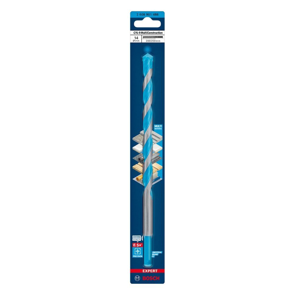 Broca Expert Cyl-9 Multiconstrução Alta Precisão com Arestas de Corte com Diamante Cinza Bosch
