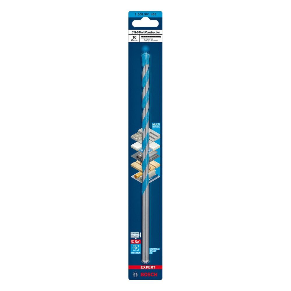 Broca Expert Cyl-9 Multiconstruction Perfuração em Múltiplos Materiais com Ponta de Carbeto de Tungstênio 10x200x250mm