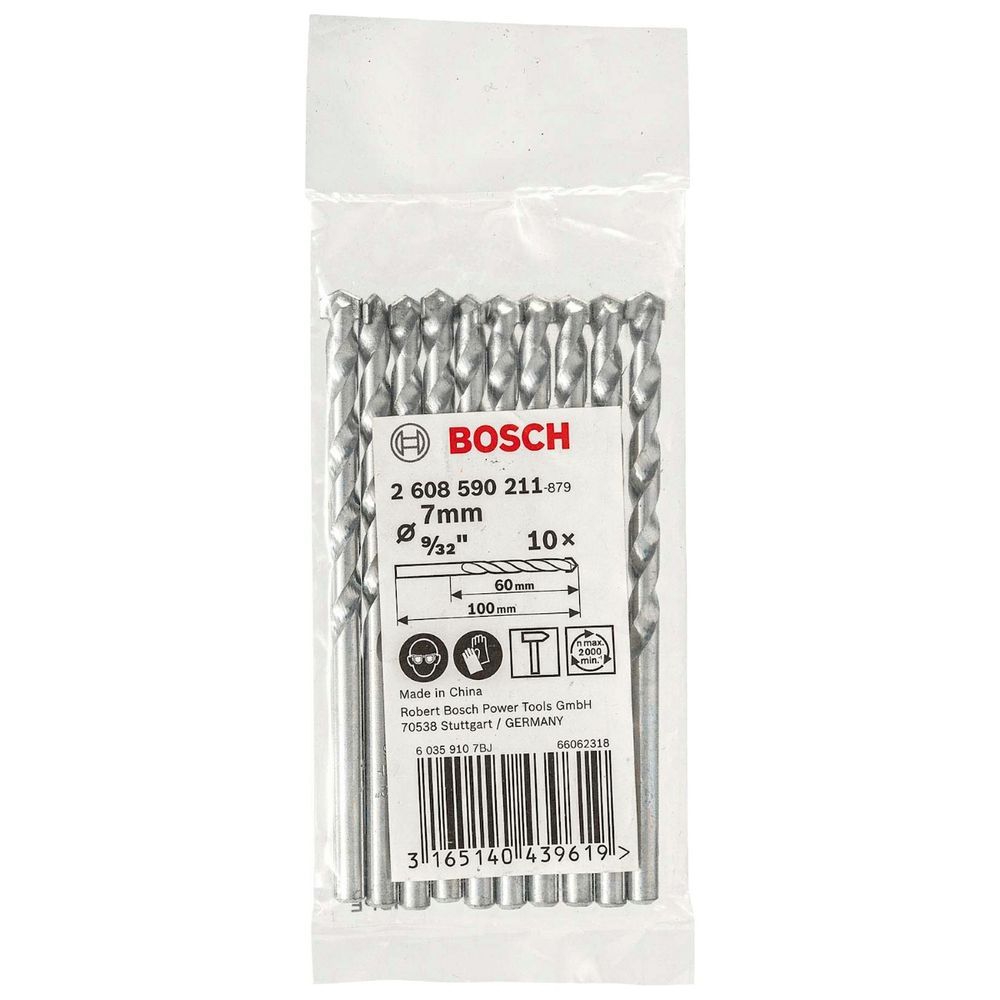 Broca para Concreto Cyl-1 Alta Performance com Ponta de Carbeto de Tungstênio 10 Peças Cinza Bosch