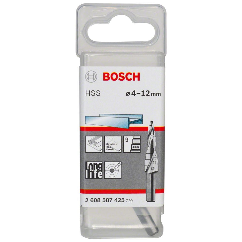 Broca Escalonada Aço Rápido HSS 4-12MM para Metal com Transição Suave e Ponta Centralizadora Bosch