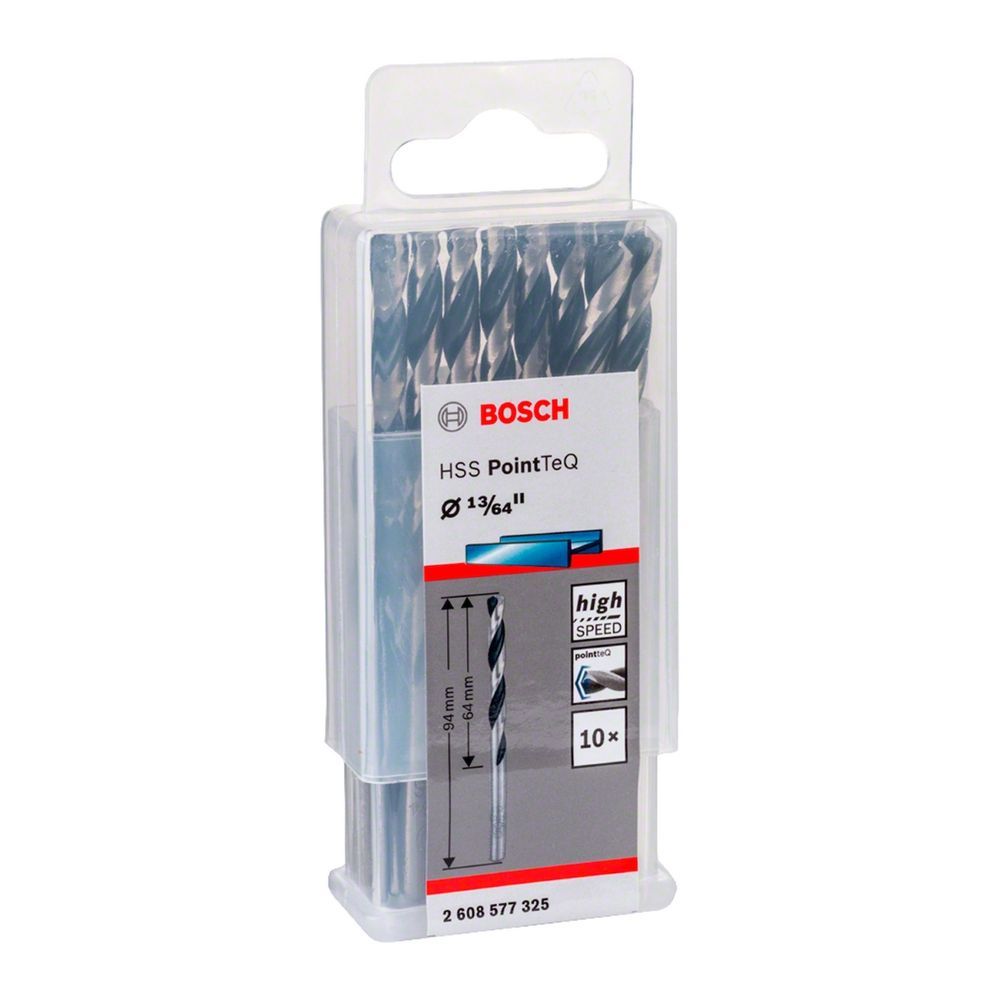 Broca Metal Bosch Hss-pointteq com Tecnologia Split Point 13-64 10 Peças Aço Rápido HSS