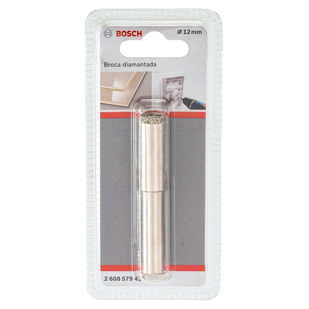 Broca Diamantada a Úmido 12MM Corte com Alta Precisão para Cerâmica e Pedras Naturais Inox Bosch