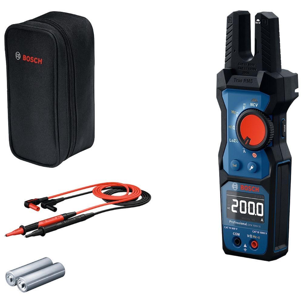 Amperímetro de Garfo GFM 1000-15 com Precisão True RMS e Função Bivolt Bosch