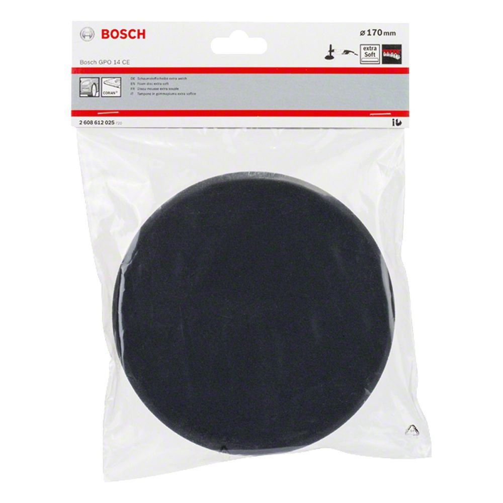 Boné de Polimento Boné Pele P-polimento Bosch Autoaderente Extra-macio 170mm para Remoção de Imperfeições Cinza