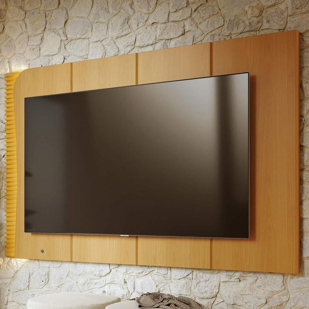 Painel para TV Salerno C04 65" 216CM MDF-MDP com LED Ripado Amadeirado Lyam Decor