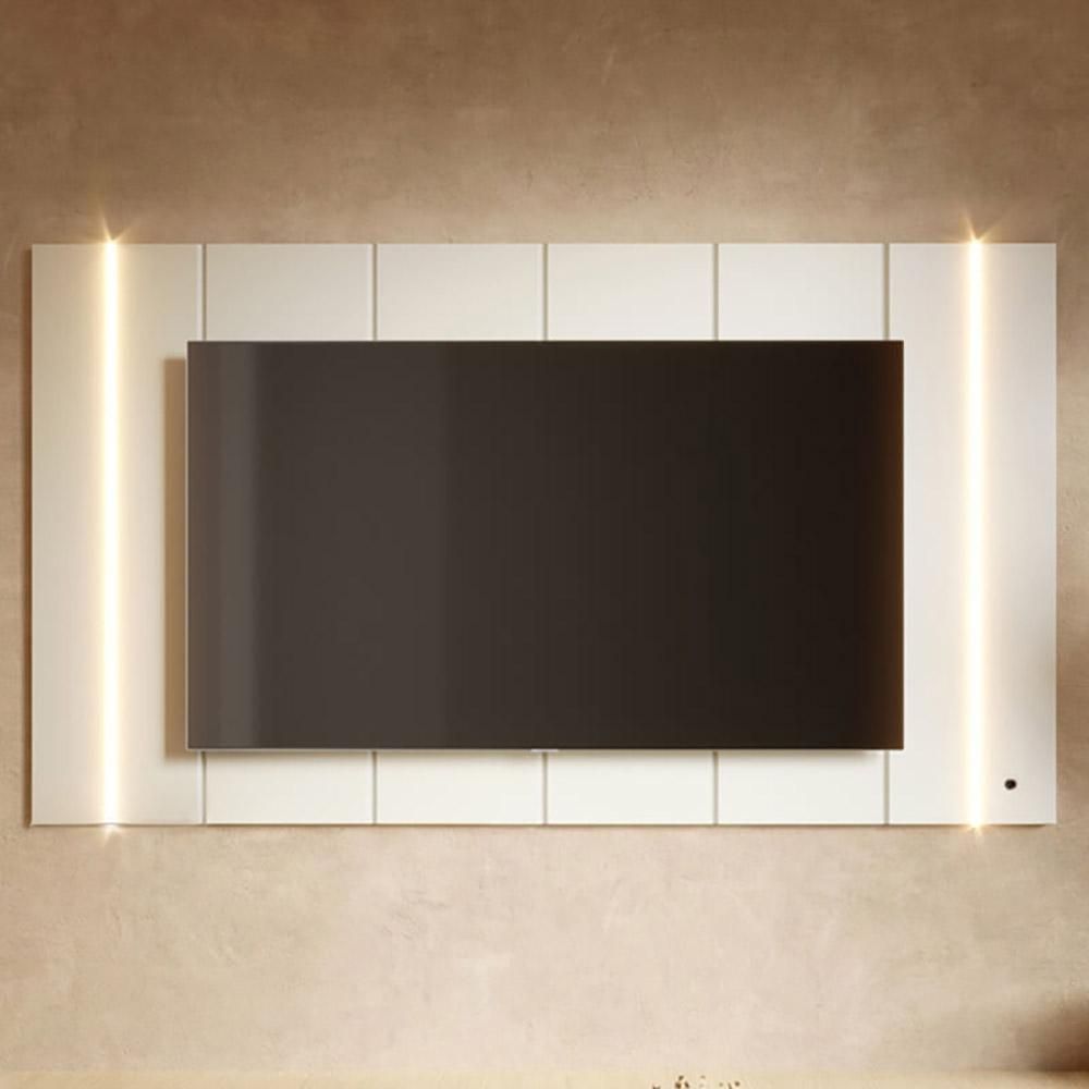 Painel para TV Novare C04 75" 236CM MDP MDF com LED Off White Matte Lyam Decor