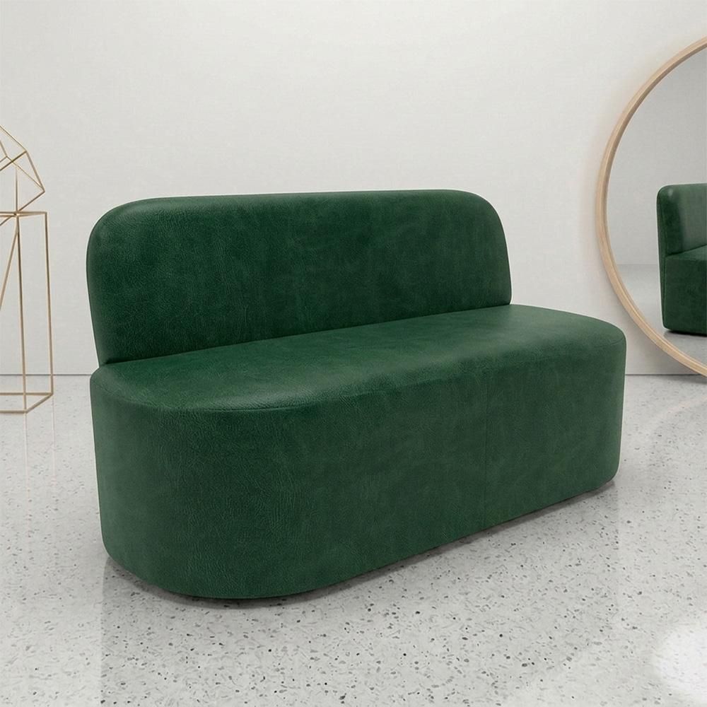 Poltrona Naeris W01 Namoradeira Living Orgânica Couríssimo Confortável Verde Lyam Decor