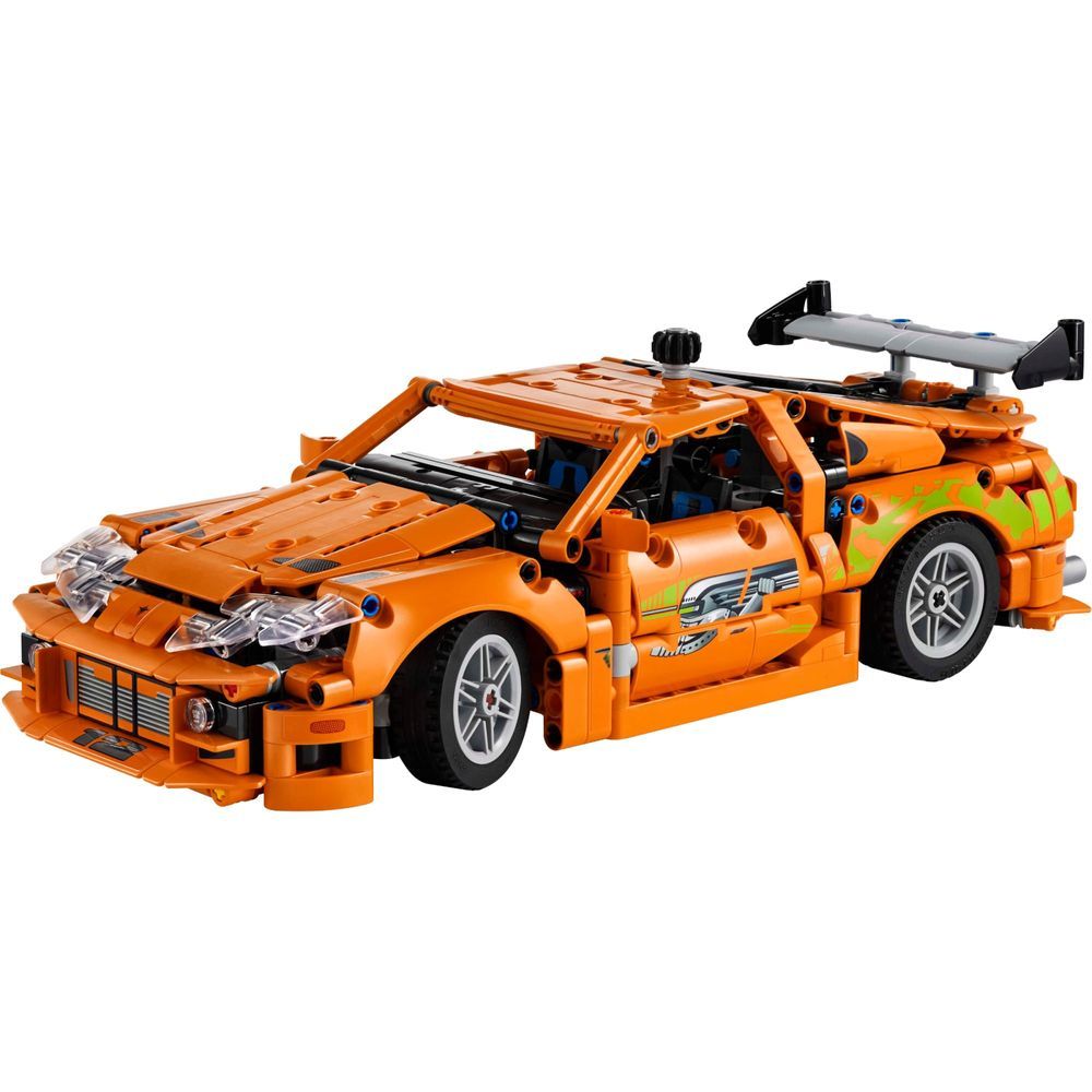 Kit de Modelo de Carro Toyota Supra Mk4 de Velozes e Furiosos com Motor de 6 Cilindros e Capô Que Abre Preto Lego