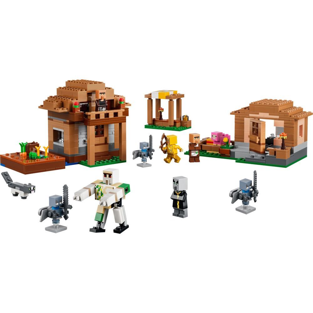 Kit de Construção Ataque à Vila Evocadora com 11 Figuras e 3 Locais Temáticos Marrom Lego
