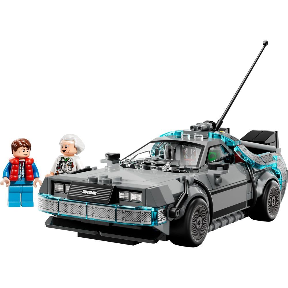 Carro de Brinquedo 77256 Recriação do de Volta para o Futuro com Minifiguras e Haste de Raios Cinza Lego