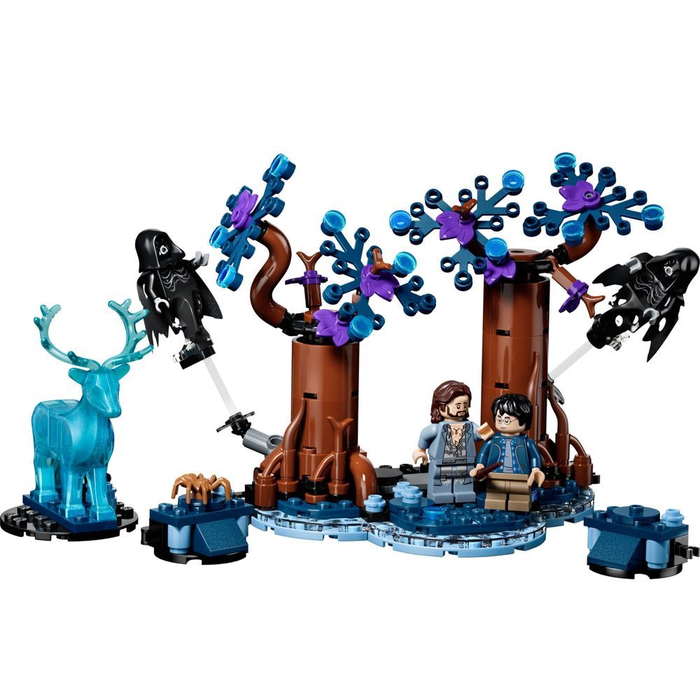 Conjunto de Construção de Brinquedo 76475 Recriação da Cena do Feitiço Expecto Patronum Figuras Articuladas Azul Lego