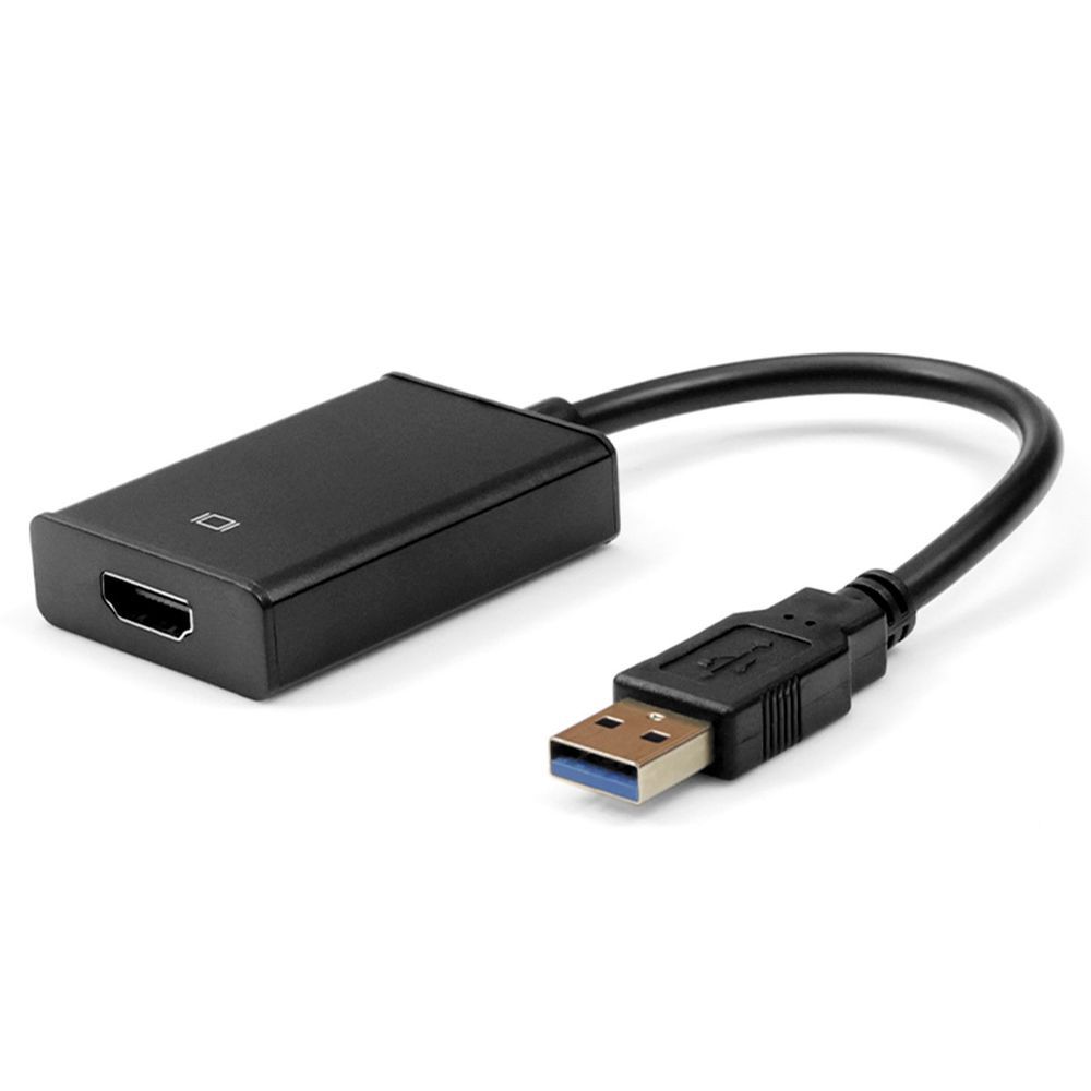 Cabo Adaptador Plus Cable PC-HDMI50M USB 3.0 para HDMI 2.0 com Áudio 15CM Preto