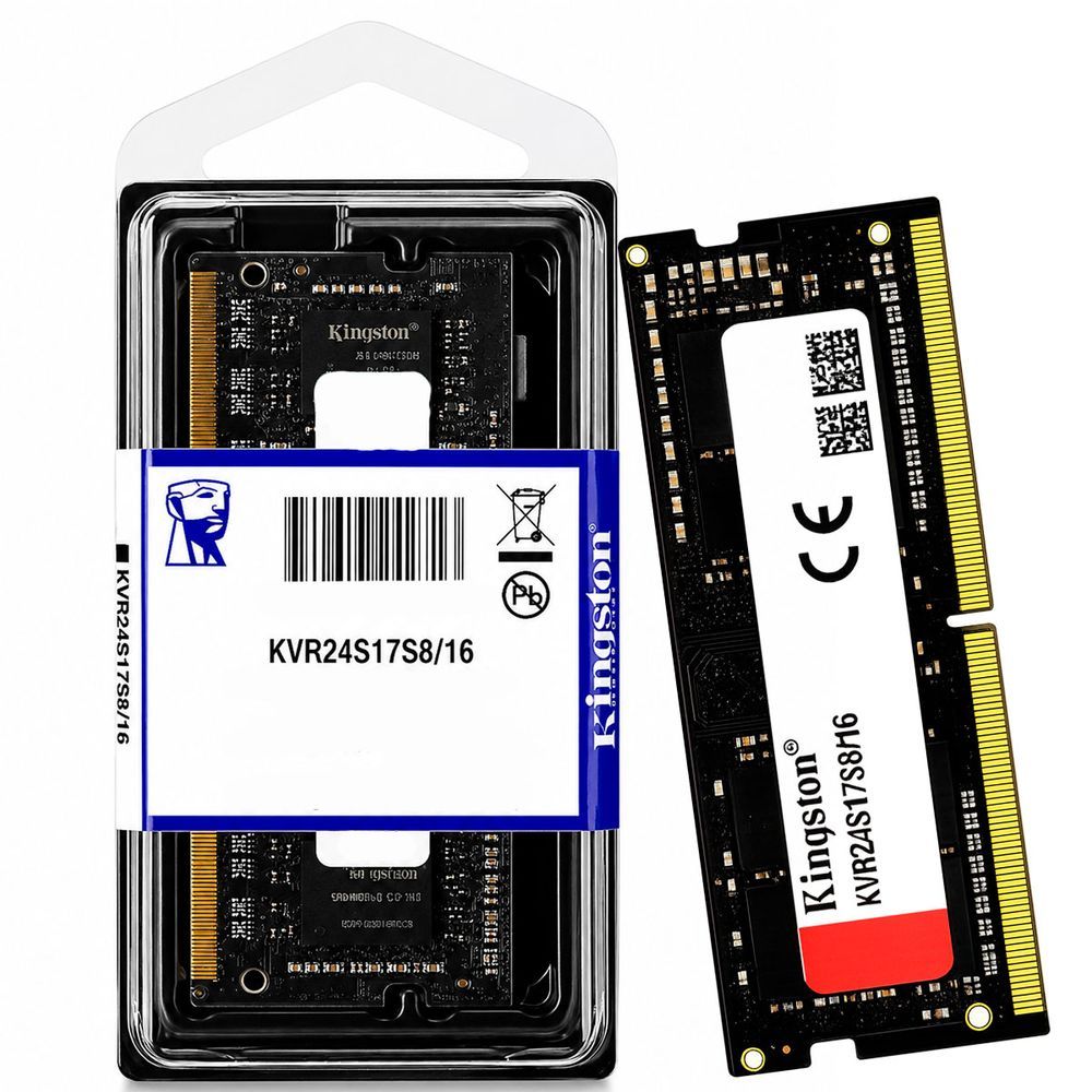 Memória para Notebook KVR24S17D8-16 16GB DDR4 2400MHz CL17 1,2V Kingston
