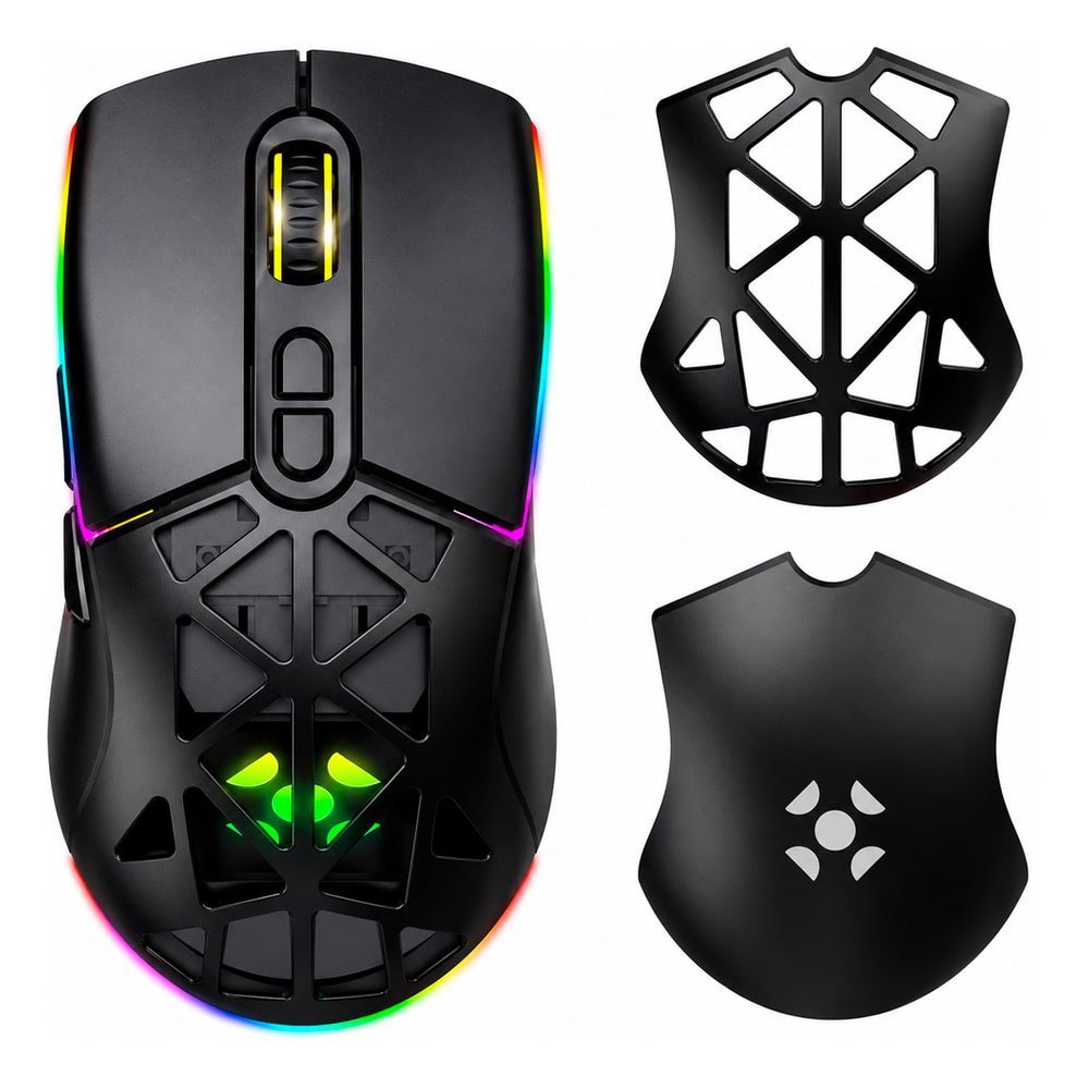 Mouse Gamer Fortrek Striker Air Tri-Mode Wireless com Sensor 16000 DPI e Design Honeycomb Preto