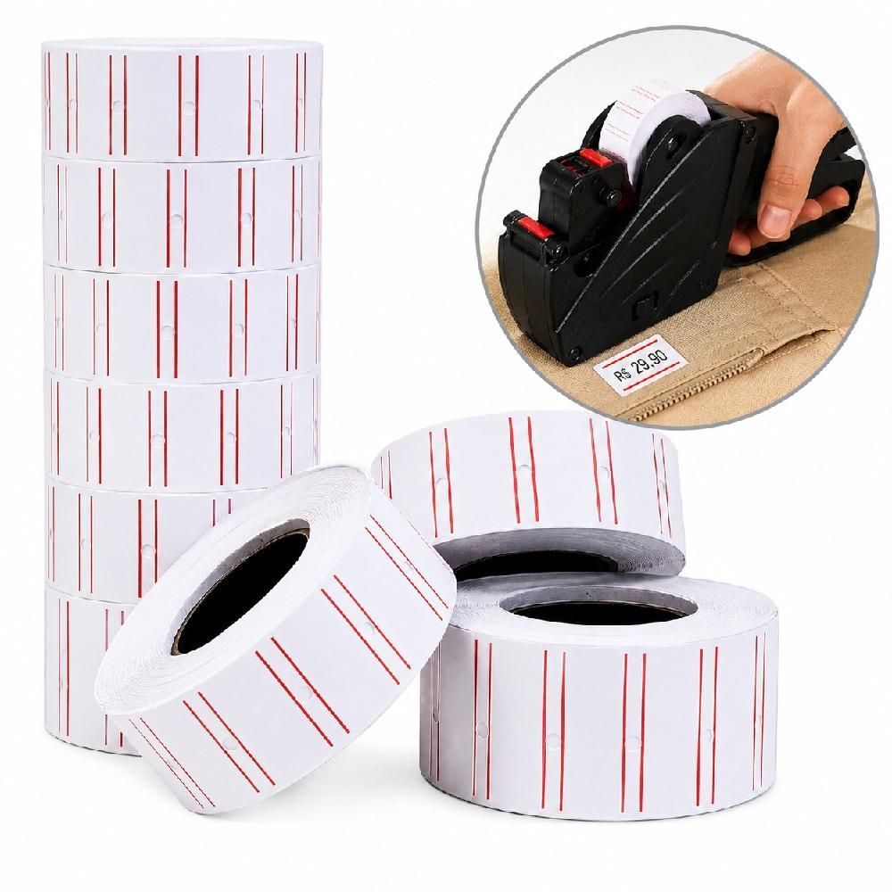 Etiqueta de Preço Kit com 10 Rolos 3000 Unidades Compatível com MX5500 M14 Papel Adesivo Yeet
