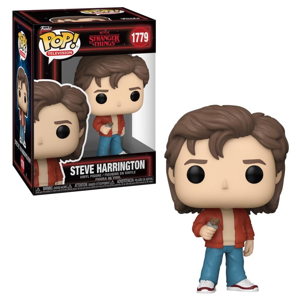 Boneco Colecionável Funko POP Steve Harrington Stranger Things Temporada 5 em Vinil 10cm Netflix Candide