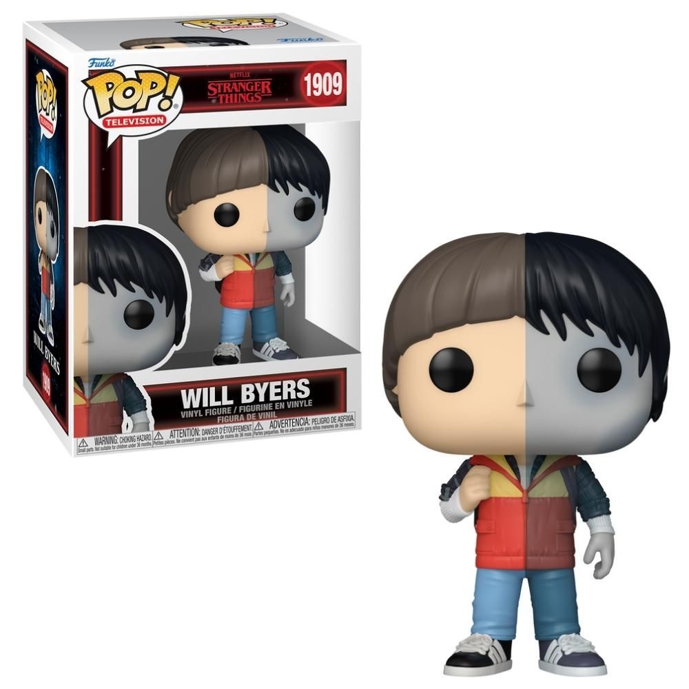 Boneco Colecionável Funko POP Stranger Things Splits com Design Dividido Entre Dimensões 16cm Vinil Will Byers Candide