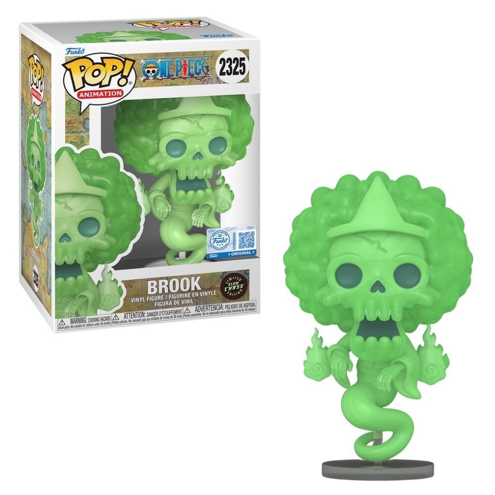 Boneco Colecionável Funko POP com Visual Fantasmagórico e Versão Chase Glow In The Dark Brook One Piece Candide
