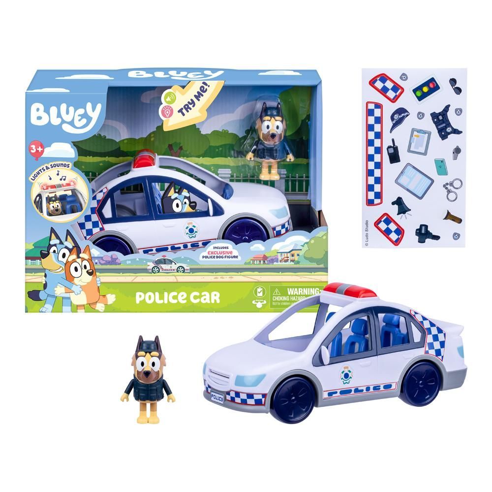 Carro de Brinquedo com Luzes e Sons Bluey Luzes Piscantes e Efeitos Sonoros Rodas Livres Azul Candide