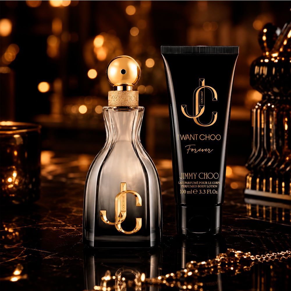 Kit de Perfume Feminino I Want Choo Forever Jimmy Choo Eau de Parfum Floral Frutado Gourmand 60ML e Loção Corporal 100ML