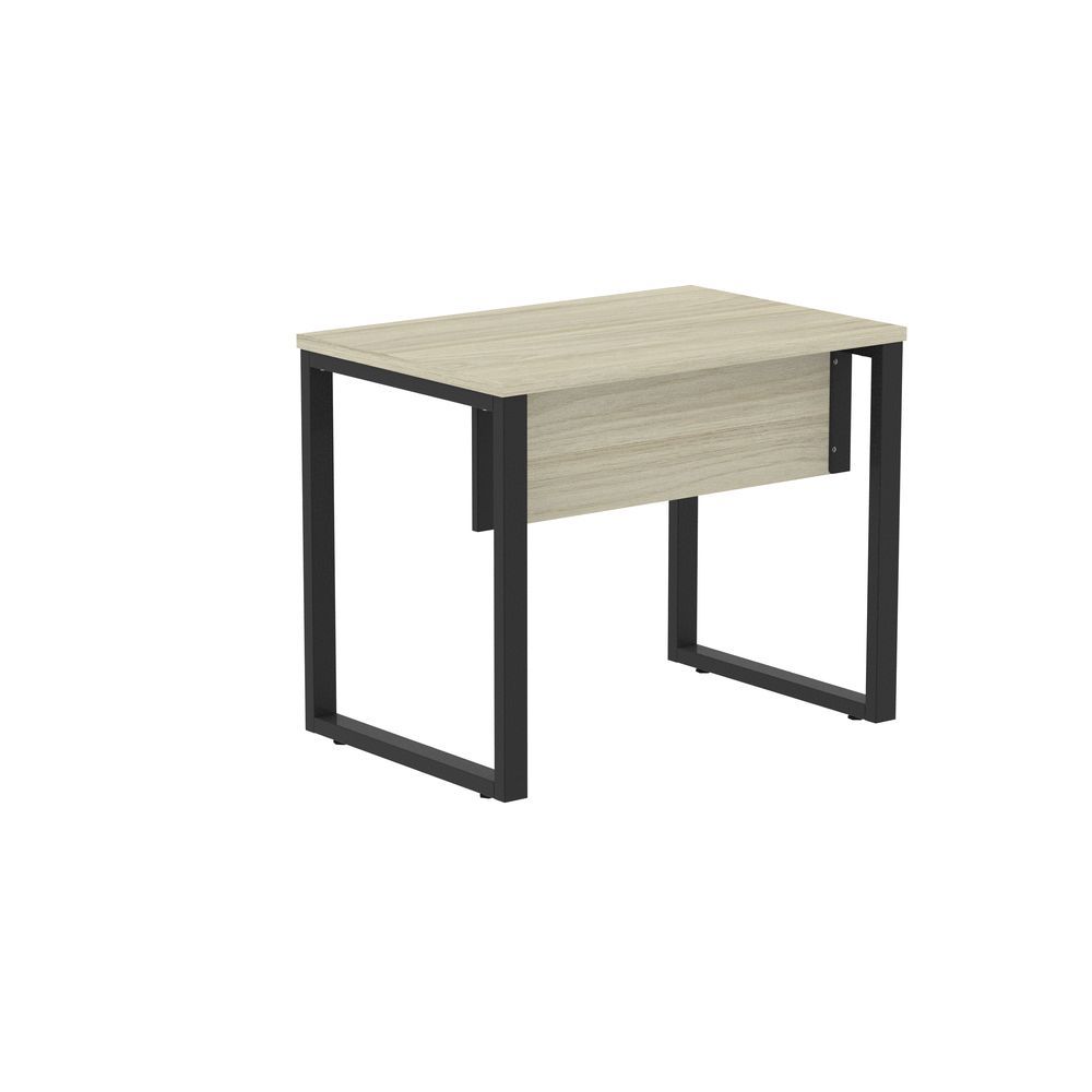 Mesa de Escritório Retangular M900P25TUB Moderno sem Gavetas MDP 90CM Castanheira Natural e Preto Pandin Móveis