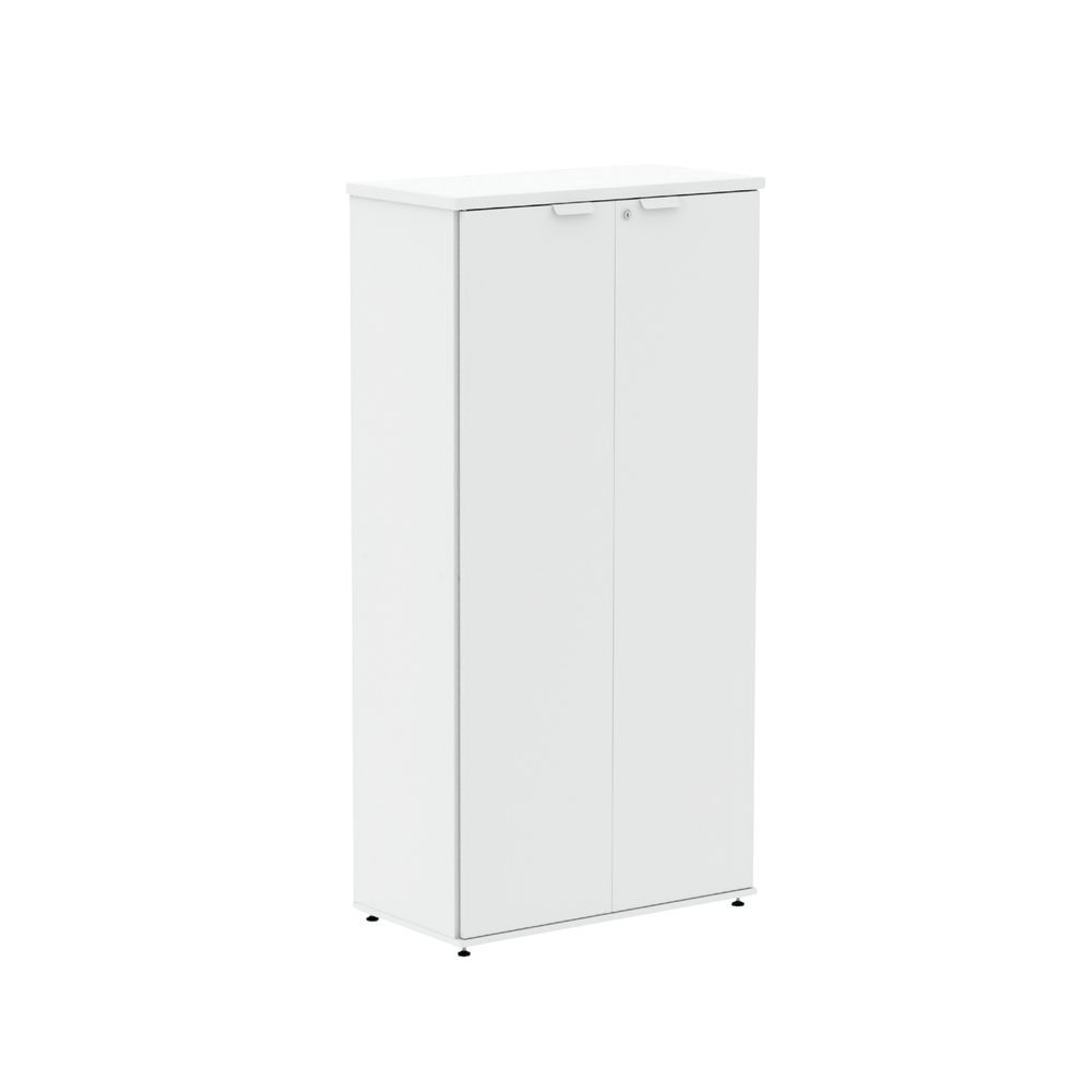 Armário para Escritório P25 com 2 Portas Pivotantes 3 Prateleiras MDP BP 79CM Branco Pandin Móveis