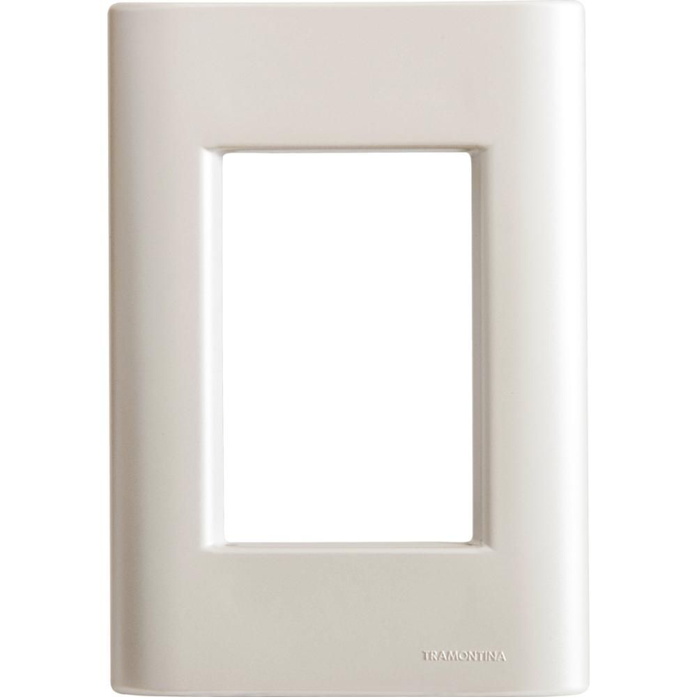 Placa de Tomada e Interruptor 3 Postos 4x2 com Sistema Modular Cinza Tramontina