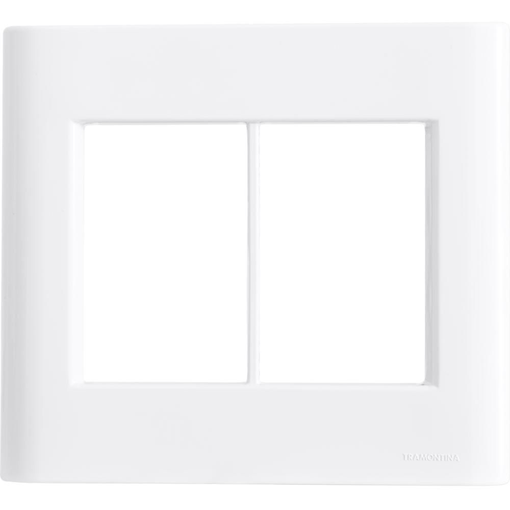 Placa de Interruptor 6 Postos 4x4 com Sistema Modular Bivolt Branca Tramontina