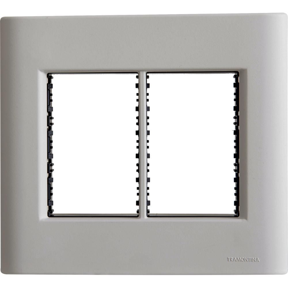 Placa de Interruptor e Tomada 6 Postos 4x4 com Superfície Soft Touch e Suporte Fendi Tramontina