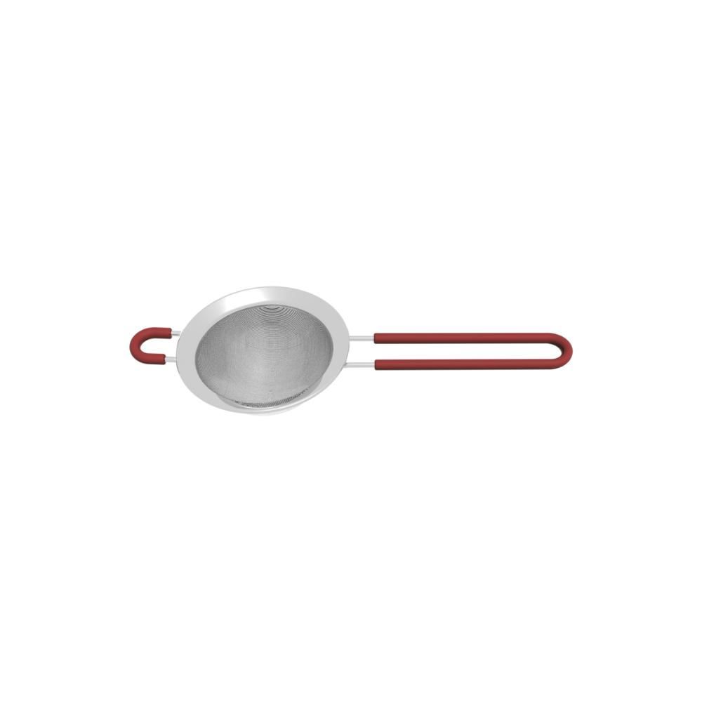 Peneira Softta para Coar Farinhas e Chás em Aço Inox com Cabo de Polipropileno e Furo Passante para Cozinha Vermelho