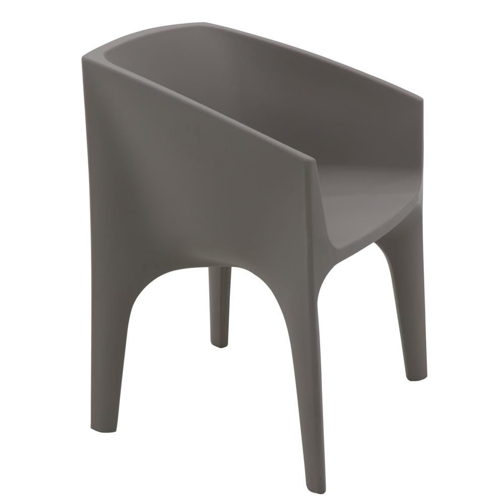 Poltrona Paco Decorativa em Polietileno Concreto com Design Moderno Cinza Tramontina