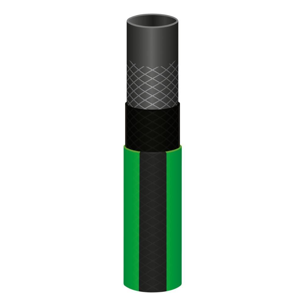 Mangueira para Jardim Flex com 4 Camadas e Esguicho Regulável 15M Verde com Faixa Preta Tramontina